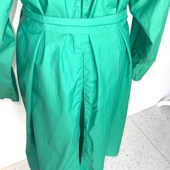 Finn Flare Trench Coat Womens Size 10 Vintage Lightweight Polyester Cotton Green - Picture 9 of 12